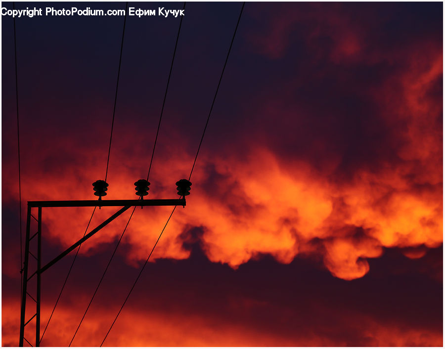 Dawn, Dusk, Red Sky, Sky, Sunrise, Sunset, Fire