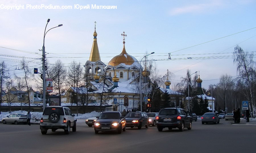 Automobile, Car, Vehicle, City, Downtown, Intersection, Road