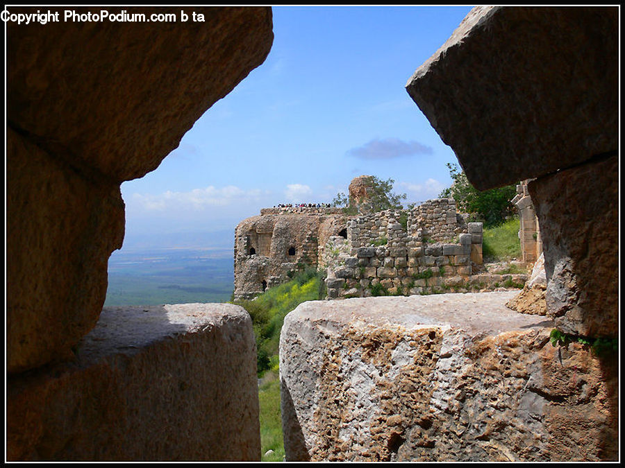 Castle, Fort, Cliff, Outdoors, Brick, Ancient Egypt, Rubble