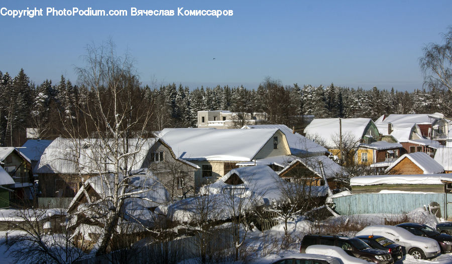 Umbrella, Building, Cottage, Housing, Ice, Outdoors, Snow