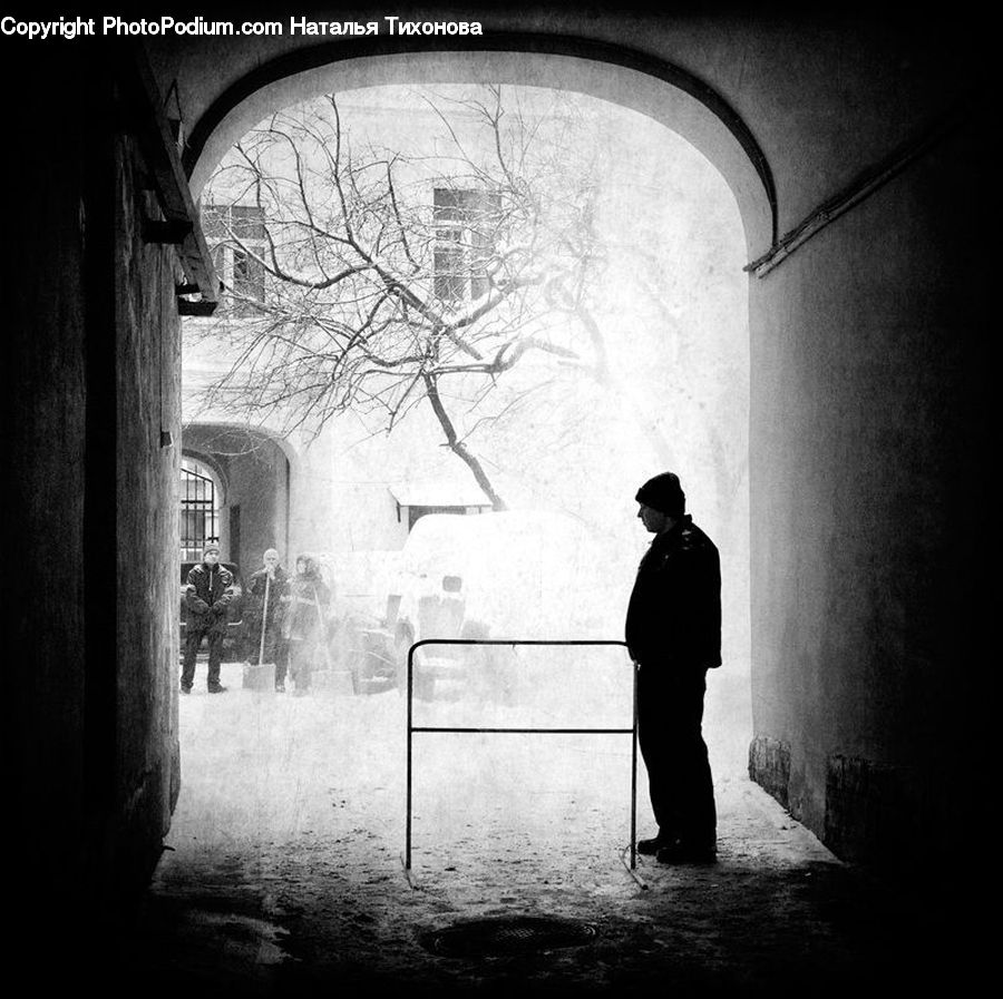Alley, Alleyway, Road, Street, Town, Silhouette, Arch