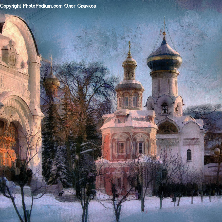 Architecture, Bell Tower, Clock Tower, Tower, Ice, Outdoors, Snow