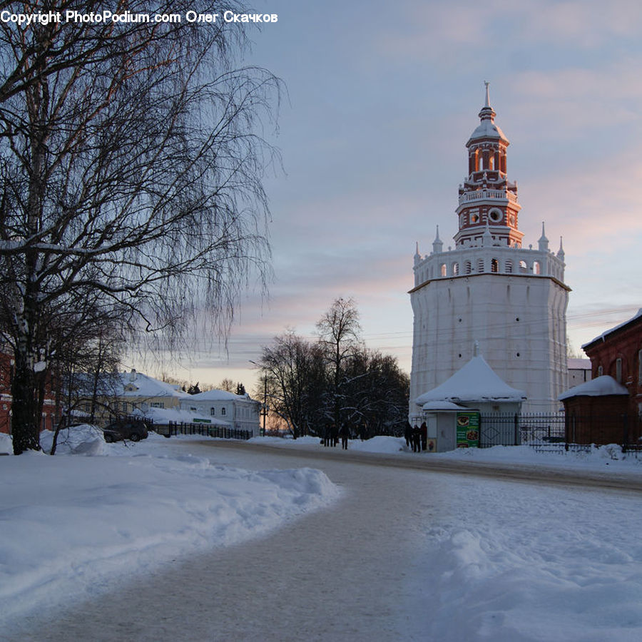 Beacon, Building, Lighthouse, Water Tower, Ice, Outdoors, Snow