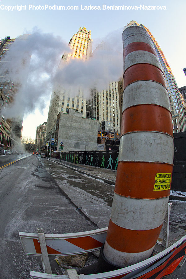 Cone, Beacon, Building, Lighthouse, Water Tower, Asphalt, Tarmac
