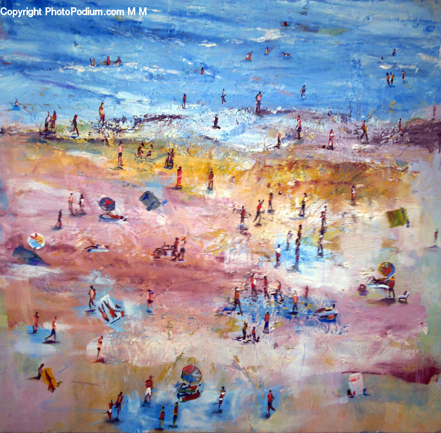 Art, Painting, Beach, Coast, Outdoors, Sea, Water