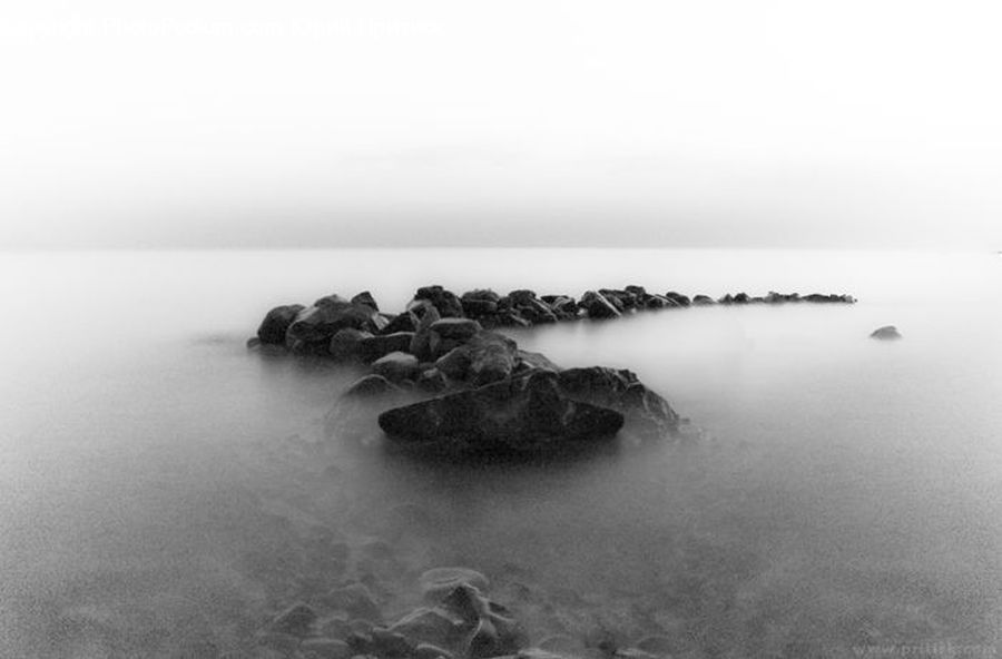 Coast, Outdoors, Sea, Water, Fog, Mist, Rock