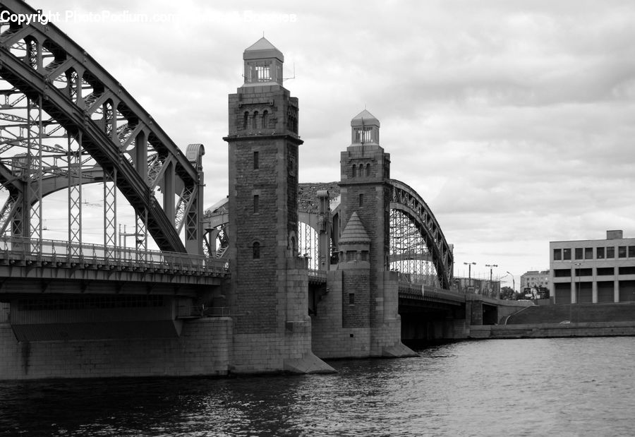 Bridge, Canal, Outdoors, River, Water, Building, Office Building