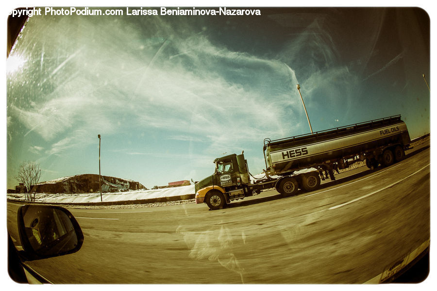 Car Mirror, Mirror, Bulldozer, Tractor, Vehicle, Tow Truck, Truck