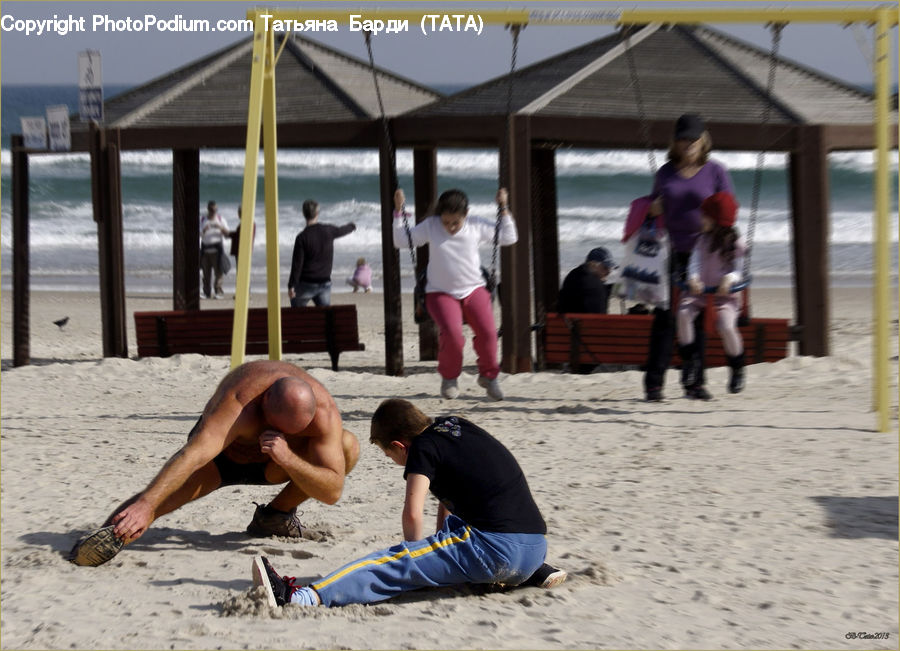 Human, People, Person, Playground, Swing, Outdoors, Sand