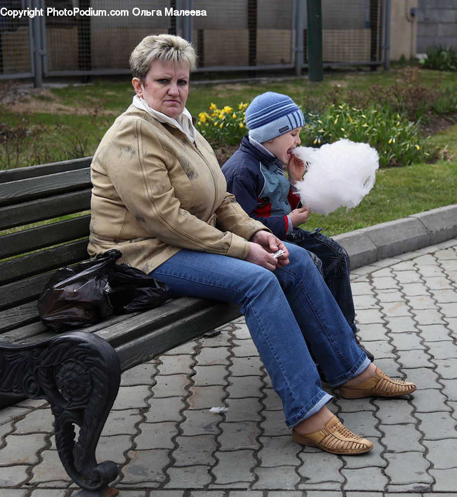 People, Person, Human, Park Bench, Brick, Art, Sculpture