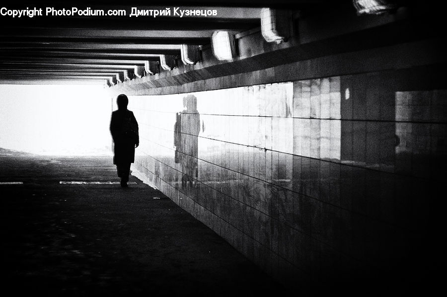 Tunnel, Silhouette, Alley, Alleyway, Road, Street, Town