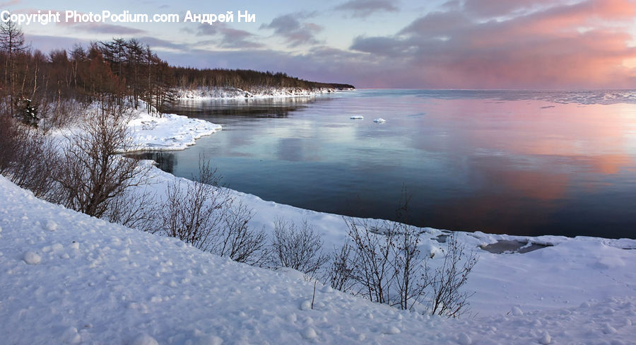 Dawn, Dusk, Sky, Sunrise, Sunset, Arctic, Glacier