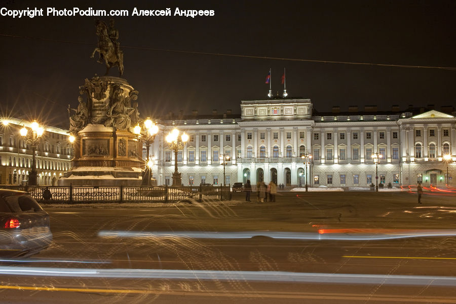 Automobile, Car, Vehicle, Architecture, Downtown, Plaza, Town Square