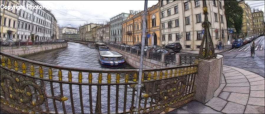 Canal, Outdoors, River, Water, Boardwalk, Path, Pavement