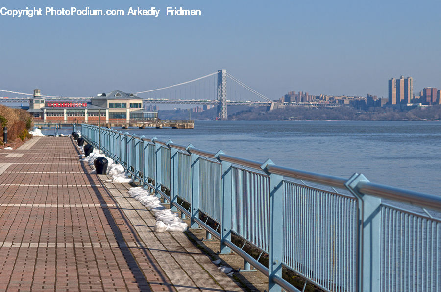 Boardwalk, Deck, Path, Sidewalk, Walkway, City, Downtown