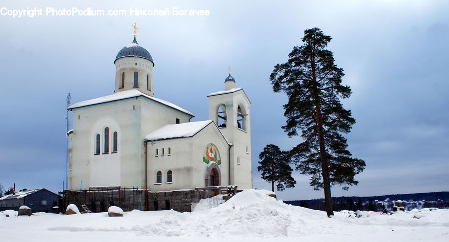 Architecture, Bell Tower, Clock Tower, Tower, Housing, Monastery, Ice