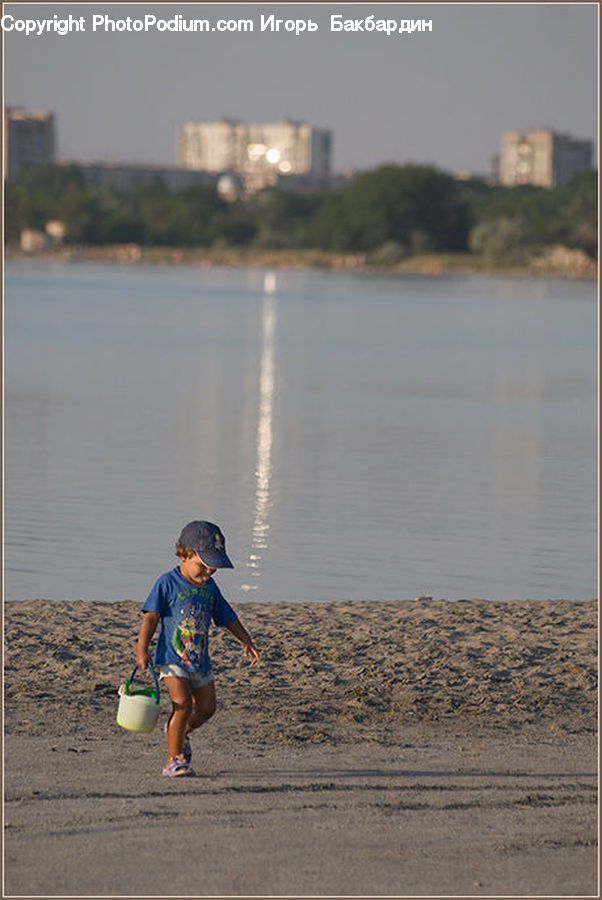 Human, People, Person, Bucket, Beach, Coast, Outdoors