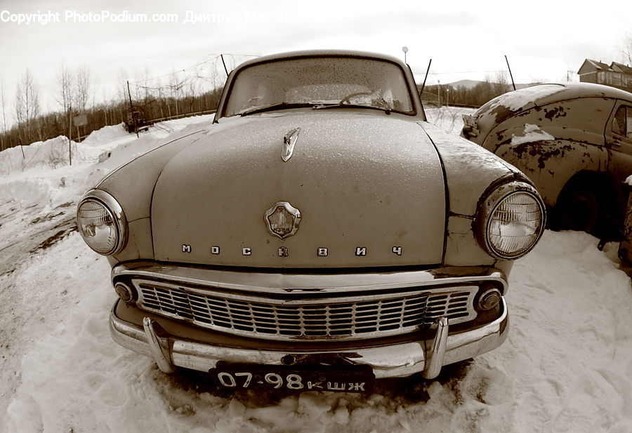 Automobile, Car, Convertible, Hot Rod, Vehicle, Sedan, Ice