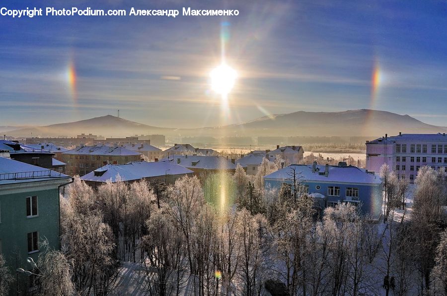 Building, Housing, Villa, Ice, Outdoors, Snow, Downtown