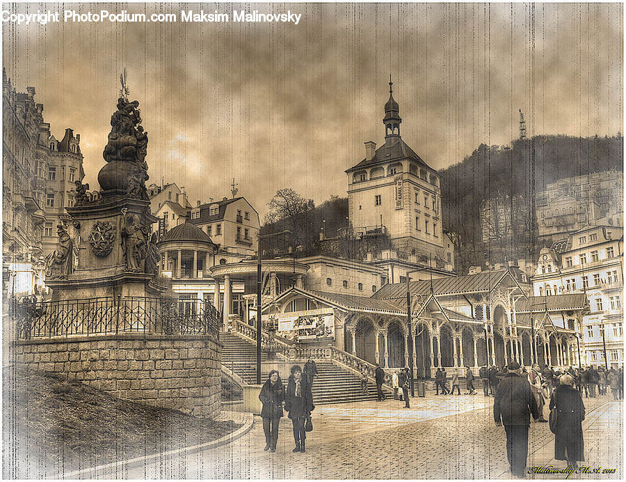 Architecture, Downtown, Plaza, Town Square, Parliament, Mansion, Building