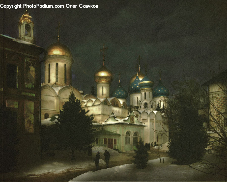Architecture, Housing, Monastery, Armor, Night, Outdoors, Arch