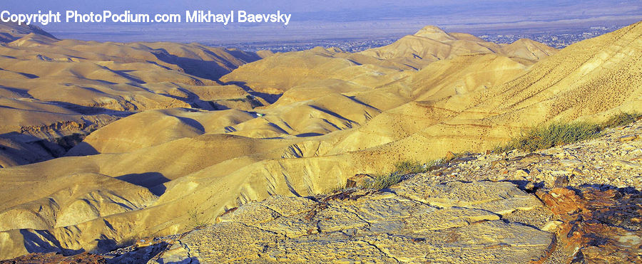 Desert, Outdoors, Aerial View, Mountain, Mountain Range, Crest, Peak