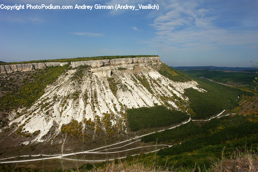 Crest, Mountain, Outdoors, Peak, Cliff, Mesa, Grassland