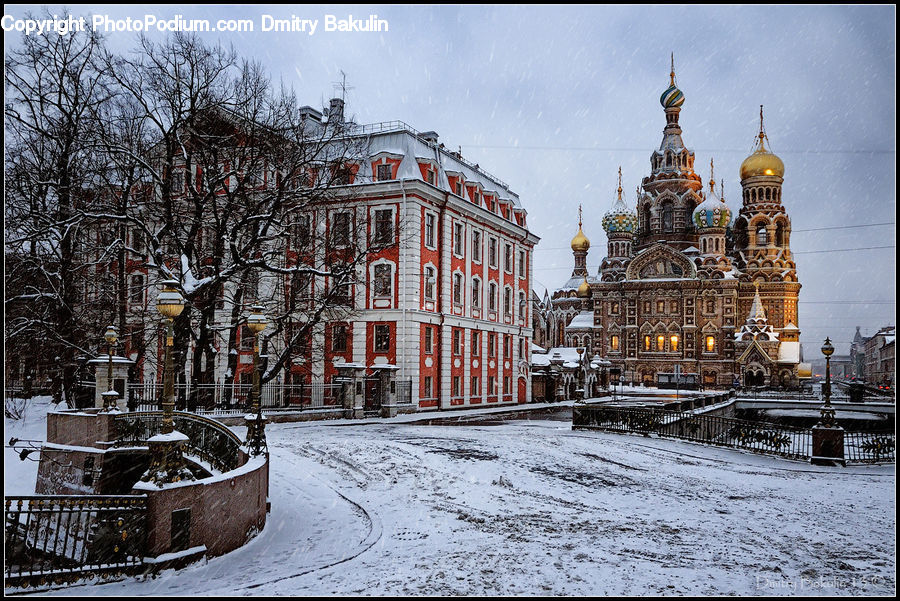 Ice, Outdoors, Snow, Architecture, Downtown, Plaza, Town Square