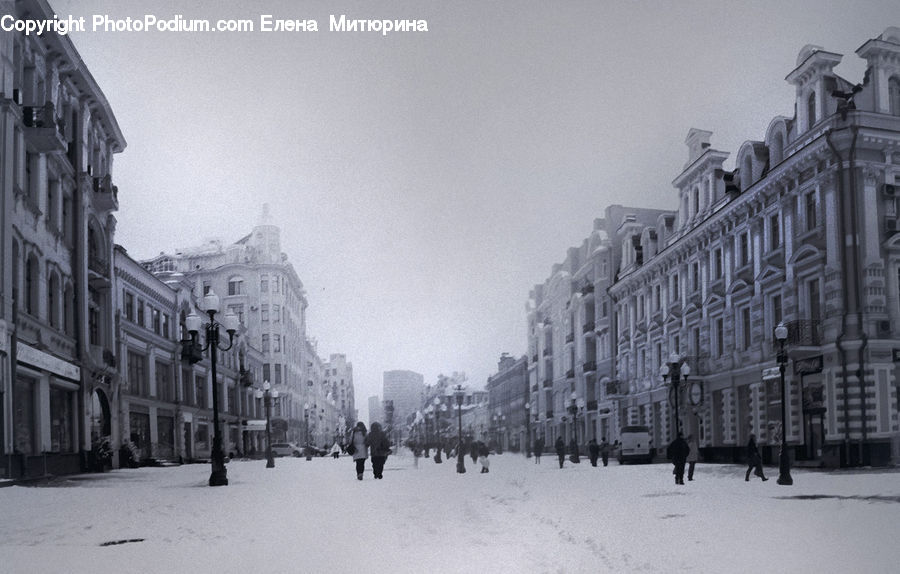 Blizzard, Outdoors, Snow, Weather, Winter, Downtown, Neighborhood