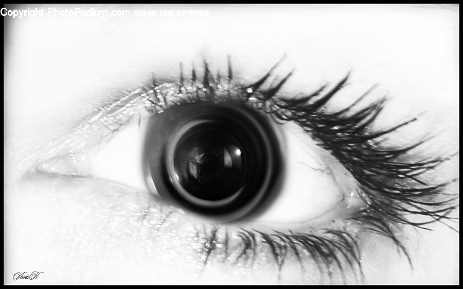 Contact Lens, Art, Drawing, Person, Portrait, Selfie, Sketch