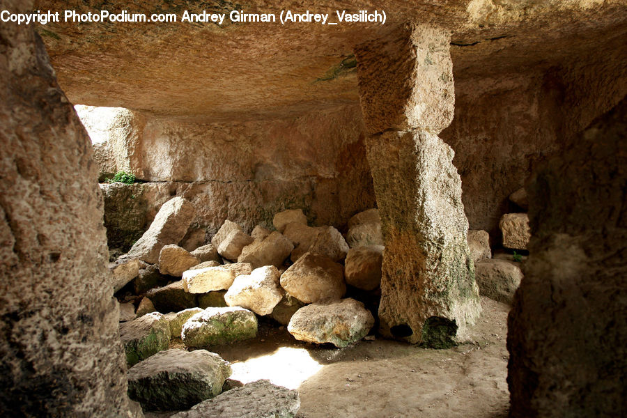 Cave, Rock, Crypt, Ground, Soil, Rubble, Ruins