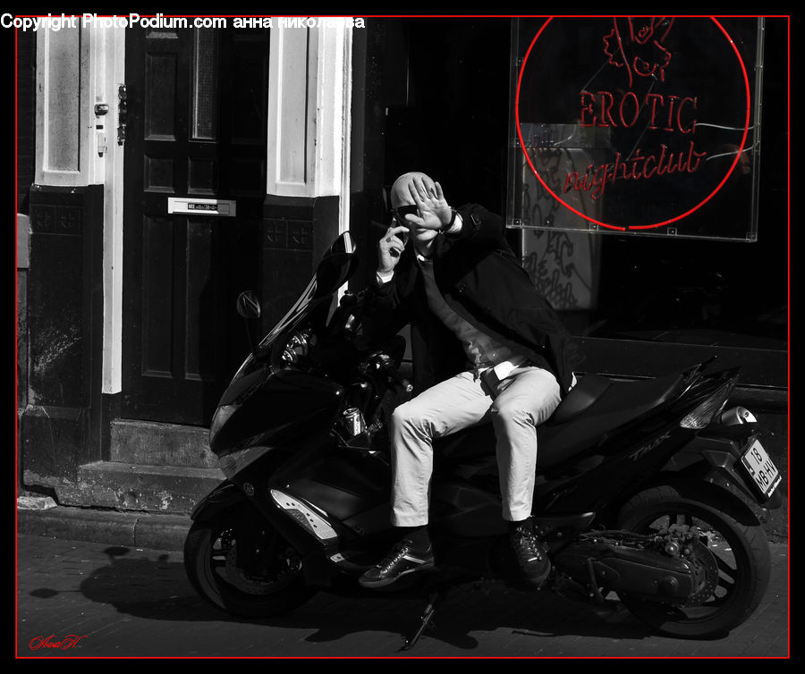 People, Person, Human, Motor, Motorcycle, Vehicle, Scooter