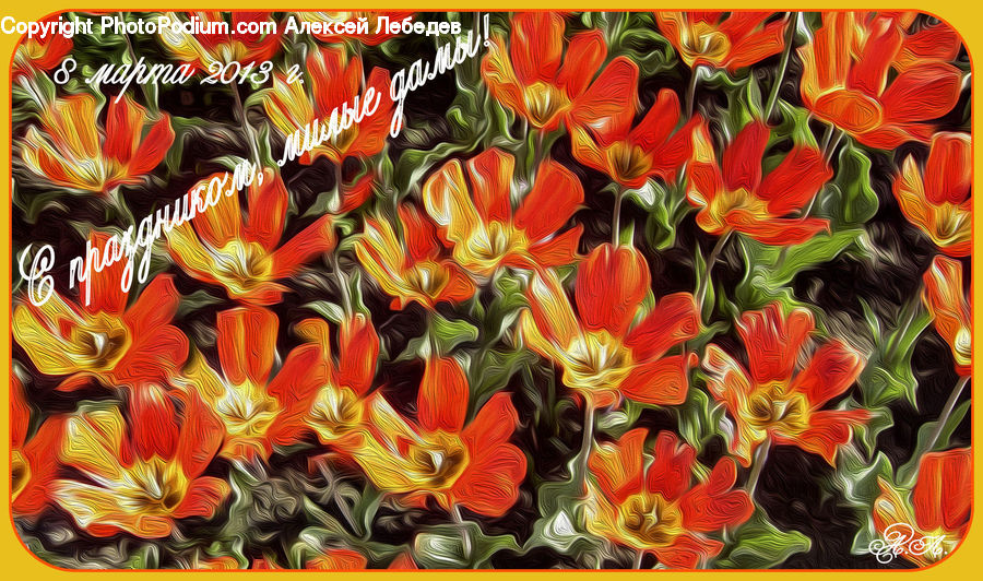 Art, Modern Art, Collage, Poster, Flora, Flower, Gladiolus