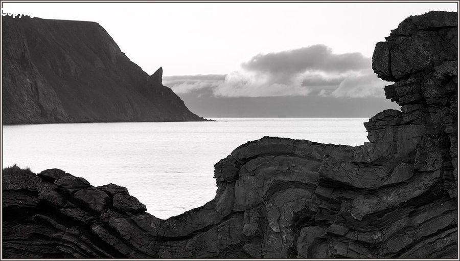 Rock, Coast, Outdoors, Sea, Water, Cove, Beach