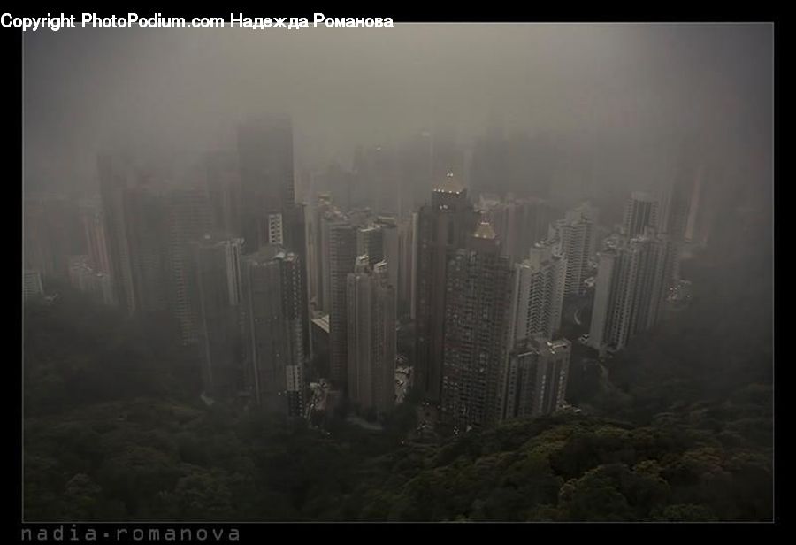 Fog, Pollution, Smog, Smoke, City, Downtown, Building