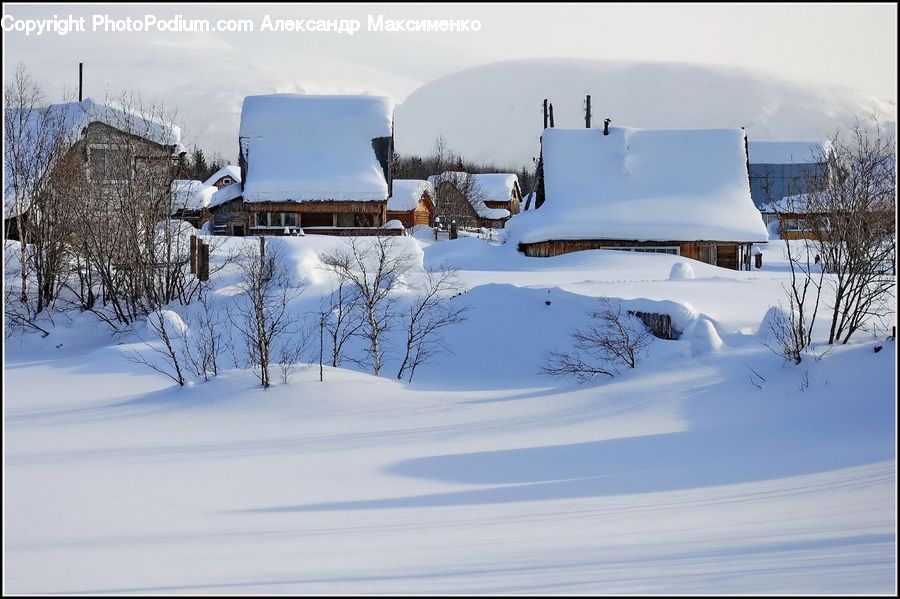 Ice, Outdoors, Snow, Building, Cottage, Housing, Alps