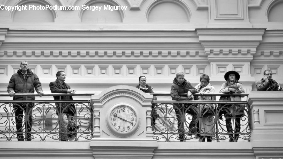 People, Person, Human, Molding, Balcony, Man, Lady