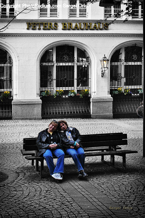 People, Person, Human, Bench, Plant, Potted Plant, Balcony