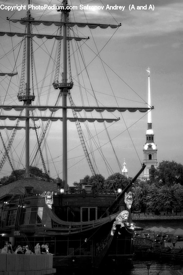 Amusement Park, Boat, Yacht, City, Downtown, Urban, Freeway