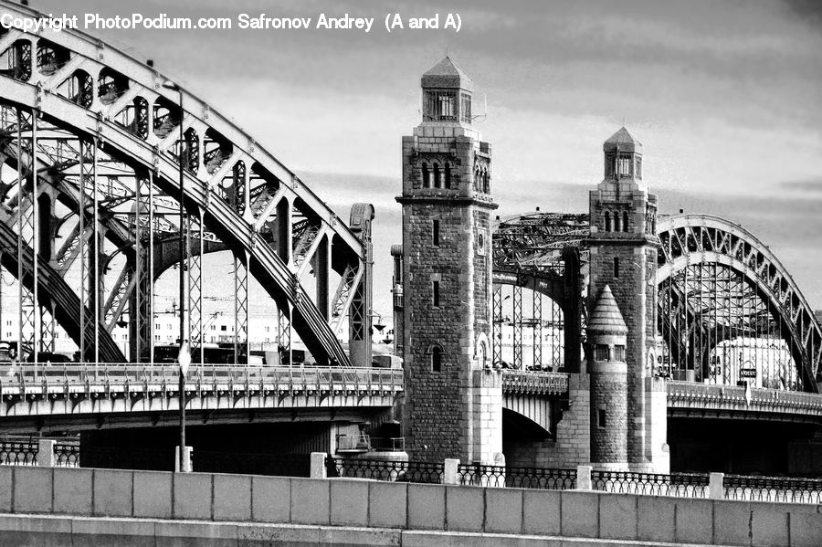 Bridge, Arch, City, Downtown, Urban, Building, Architecture