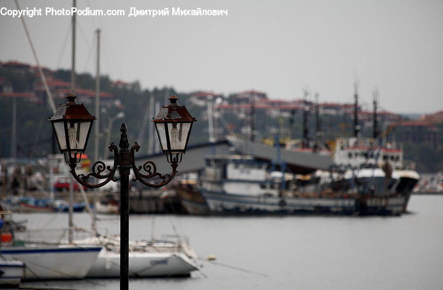 Lantern, Dock, Port, Waterfront, Cruise Ship, Ferry, Freighter