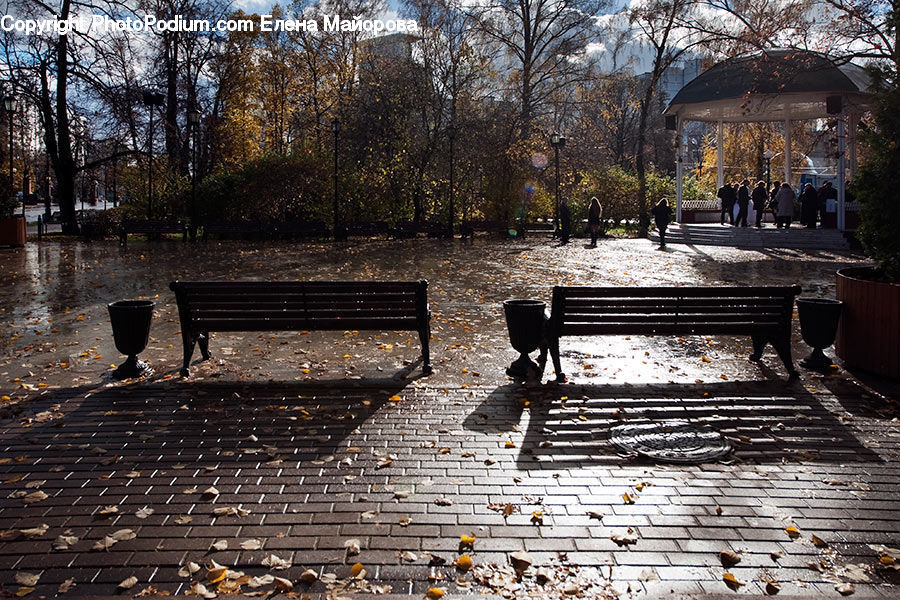 People, Person, Human, Gazebo, Park Bench, Architecture, Shrine