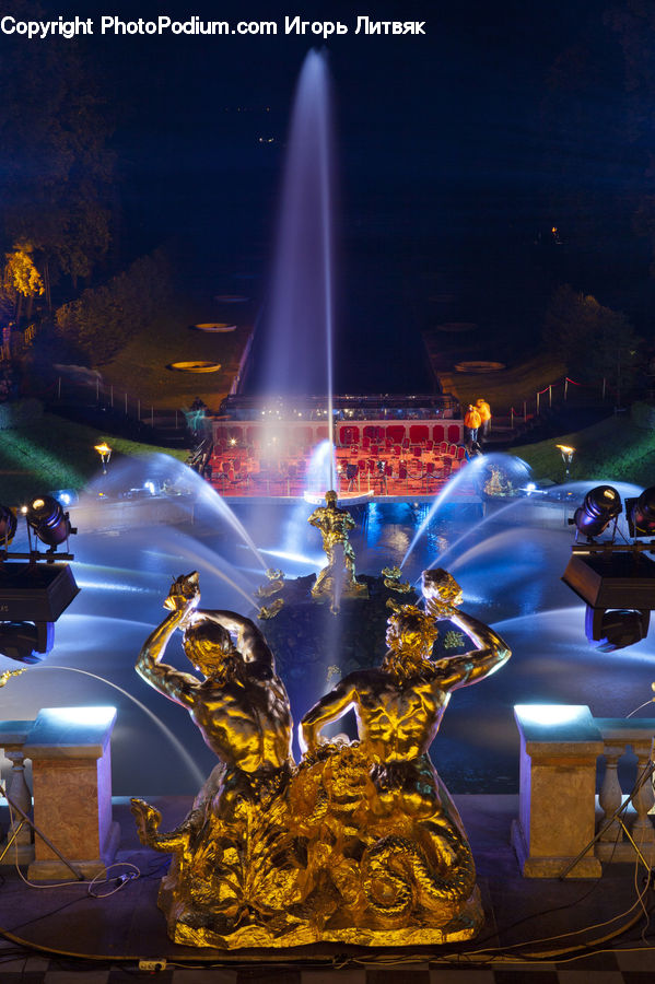 Fountain, Water, Lighting, Architecture, Observatory, Planetarium, Automobile