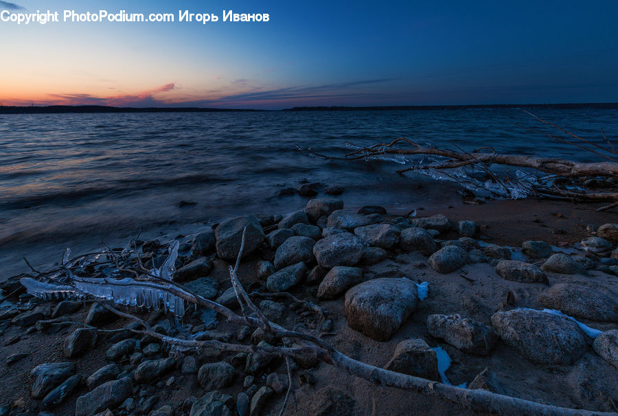 Pebble, Rock, Beach, Coast, Outdoors, Sea, Water
