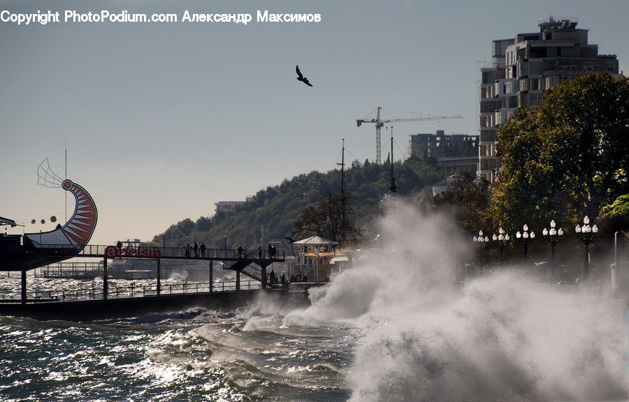 Outdoors, Sea, Sea Waves, Water, Flood, Building, Housing