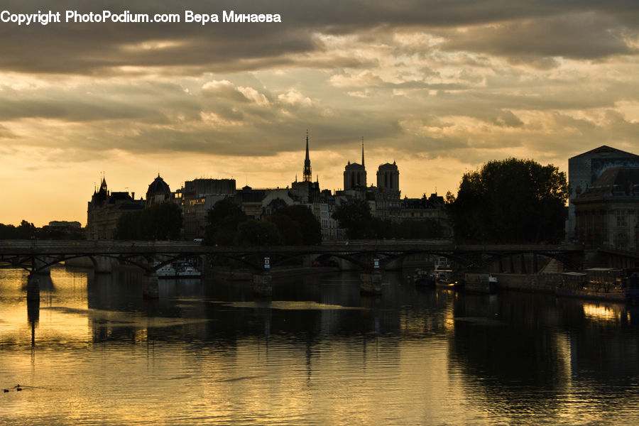 Building, Bridge, Outdoors, River, Water, City, Downtown