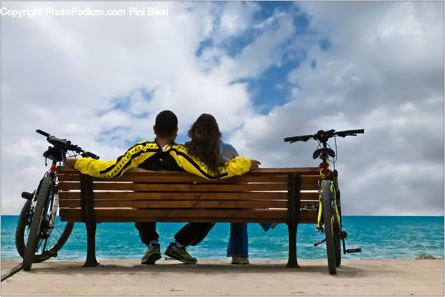 People, Person, Human, Bench, Bicycle, Bike, Vehicle
