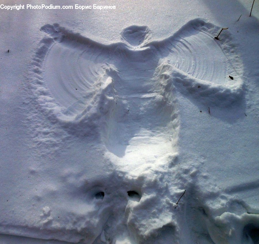 Snow, Snow Angel, Winter, Outdoors, Sand, Soil