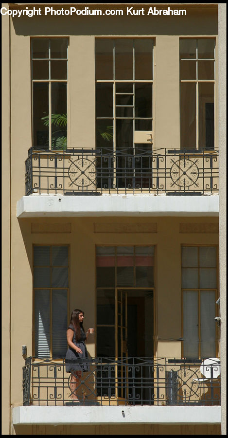 Balcony, People, Person, Plant, Potted Plant, Human, Building