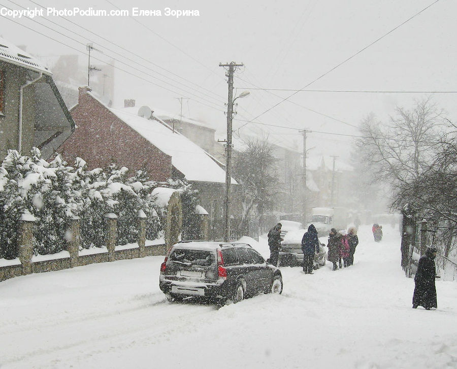 Blizzard, Outdoors, Snow, Weather, Winter, Ice, Automobile